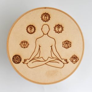 7Chakra Yoga Crystal Grid Board,6" Wooden Crystal Grid Plate