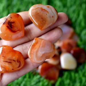 Healing Heart Stones | Carnelian | Mini Puffy Crystal Hearts