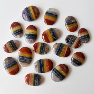Bonded Chakra Worry Stones, Pocket Crystal, Thumb Stones